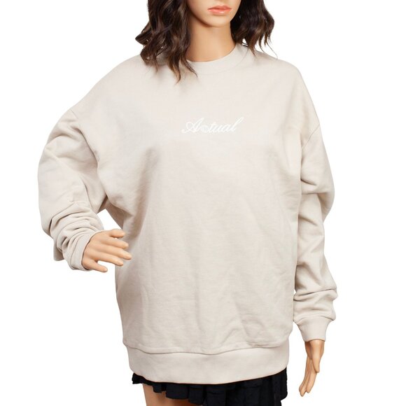 Asos Design Ivory A@ctual Sweatshirt Women's Small - Picture 1 of 6